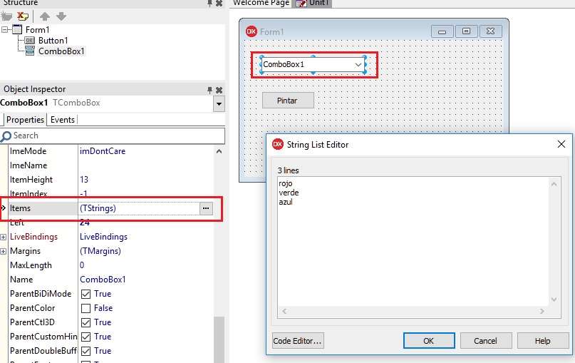 TComoboBox VCL Delphi