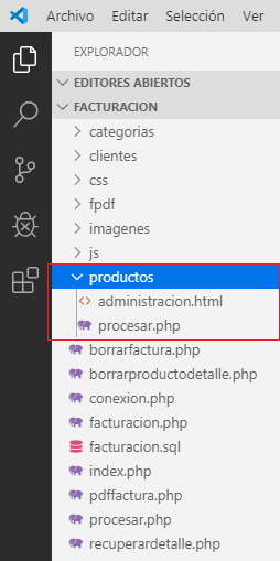 facturación en PHP