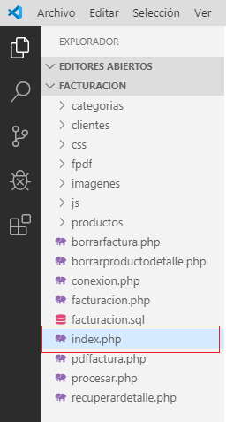 facturación en PHP