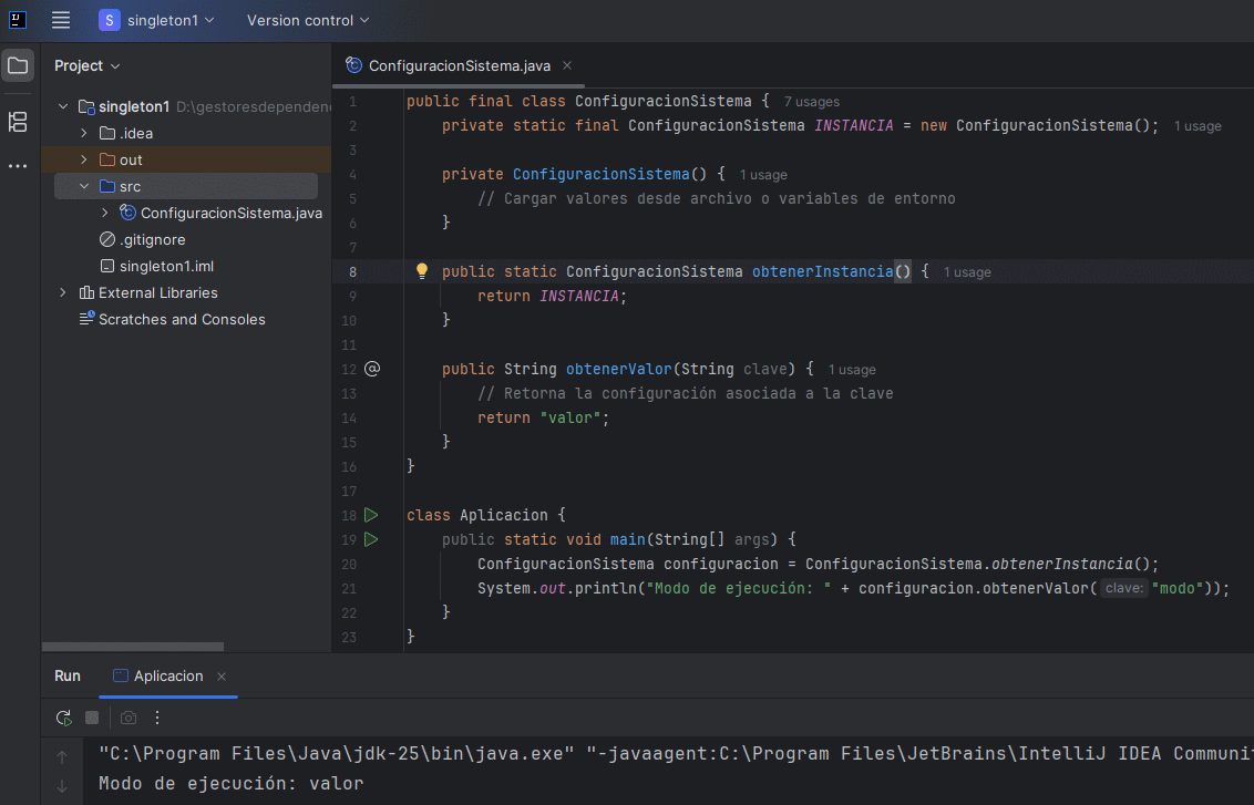 Diagrama Singleton