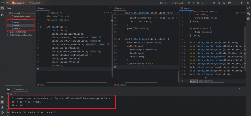 Esquema de inserciones y eliminaciones en lista simple