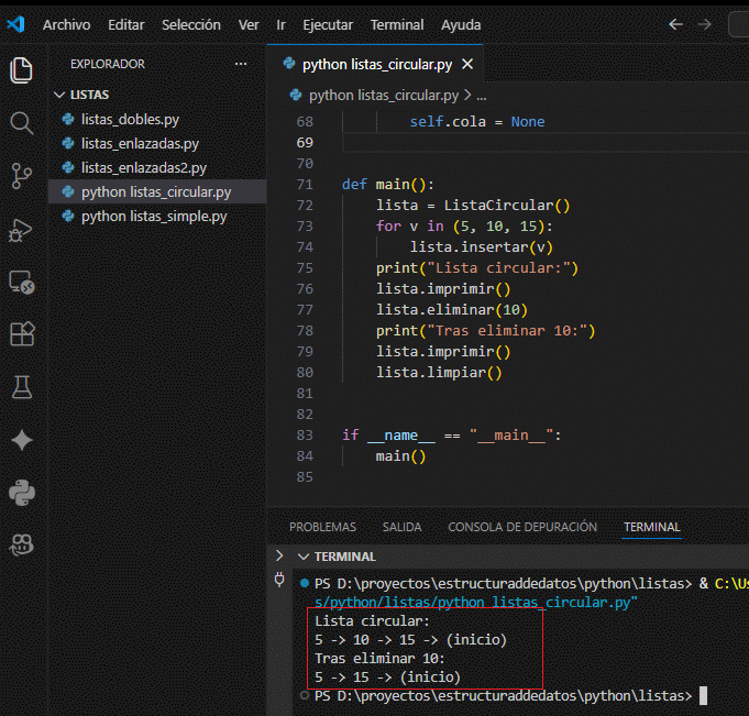 Diagrama de lista circular