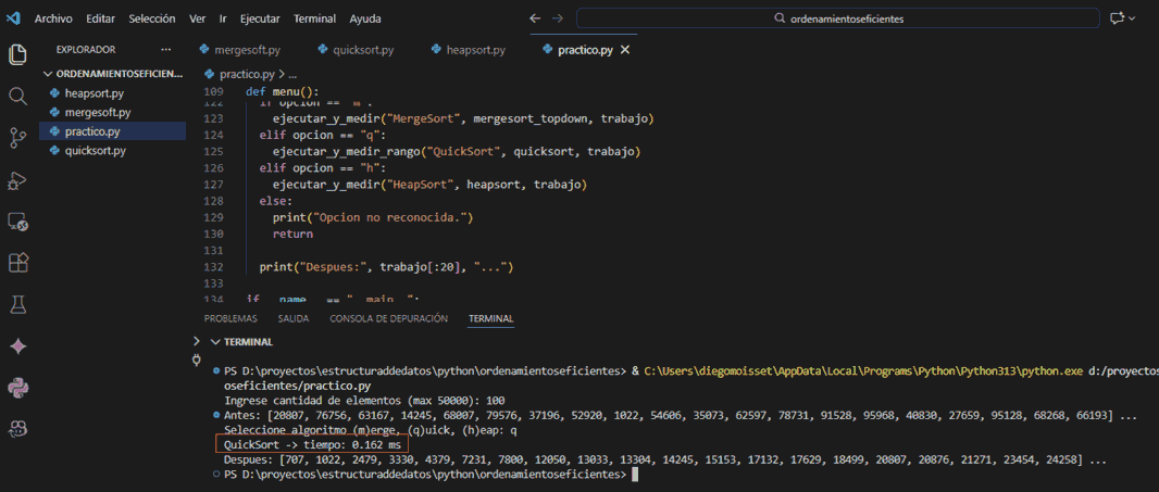 ordenamientos eficientes
