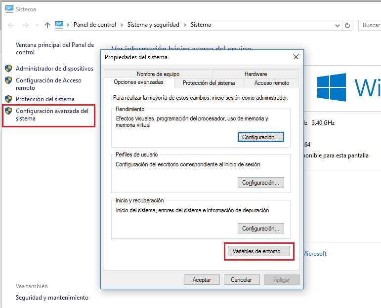 variables de entorno Go en Windows