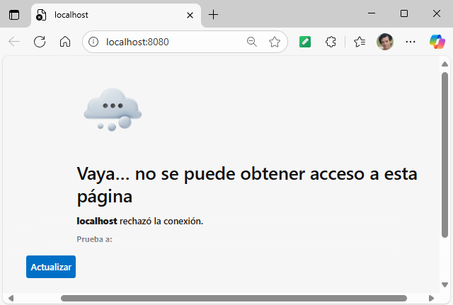 Salida del comando docker stop