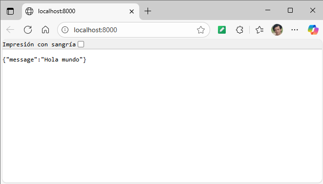 Respuesta JSON de la API con FastAPI