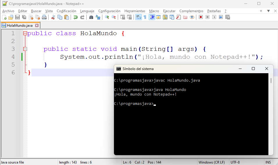 Notepad++ con Java