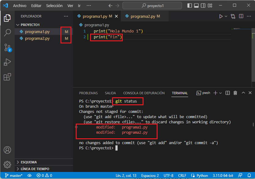git status
