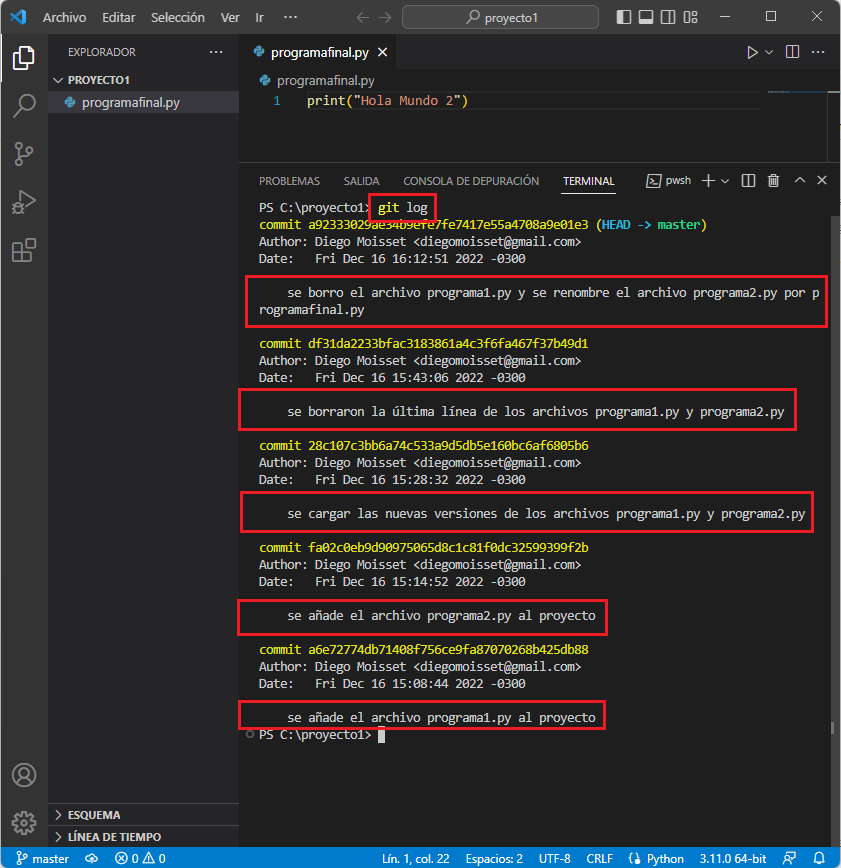 git log