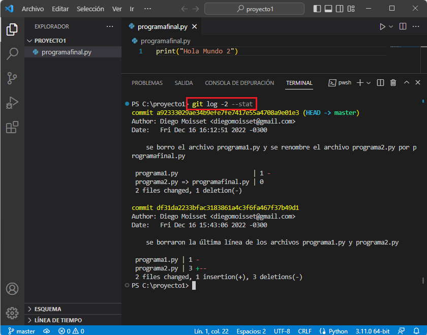 git log -2 --stat
