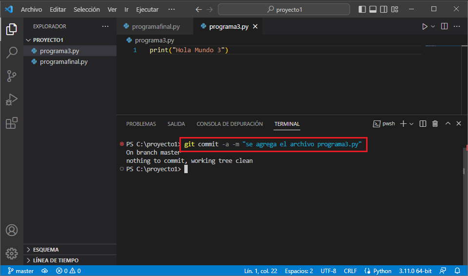git commit -a -m