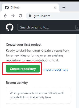 create repository github