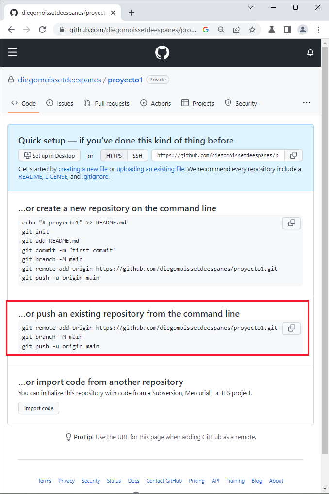 subir proyecto existente a github