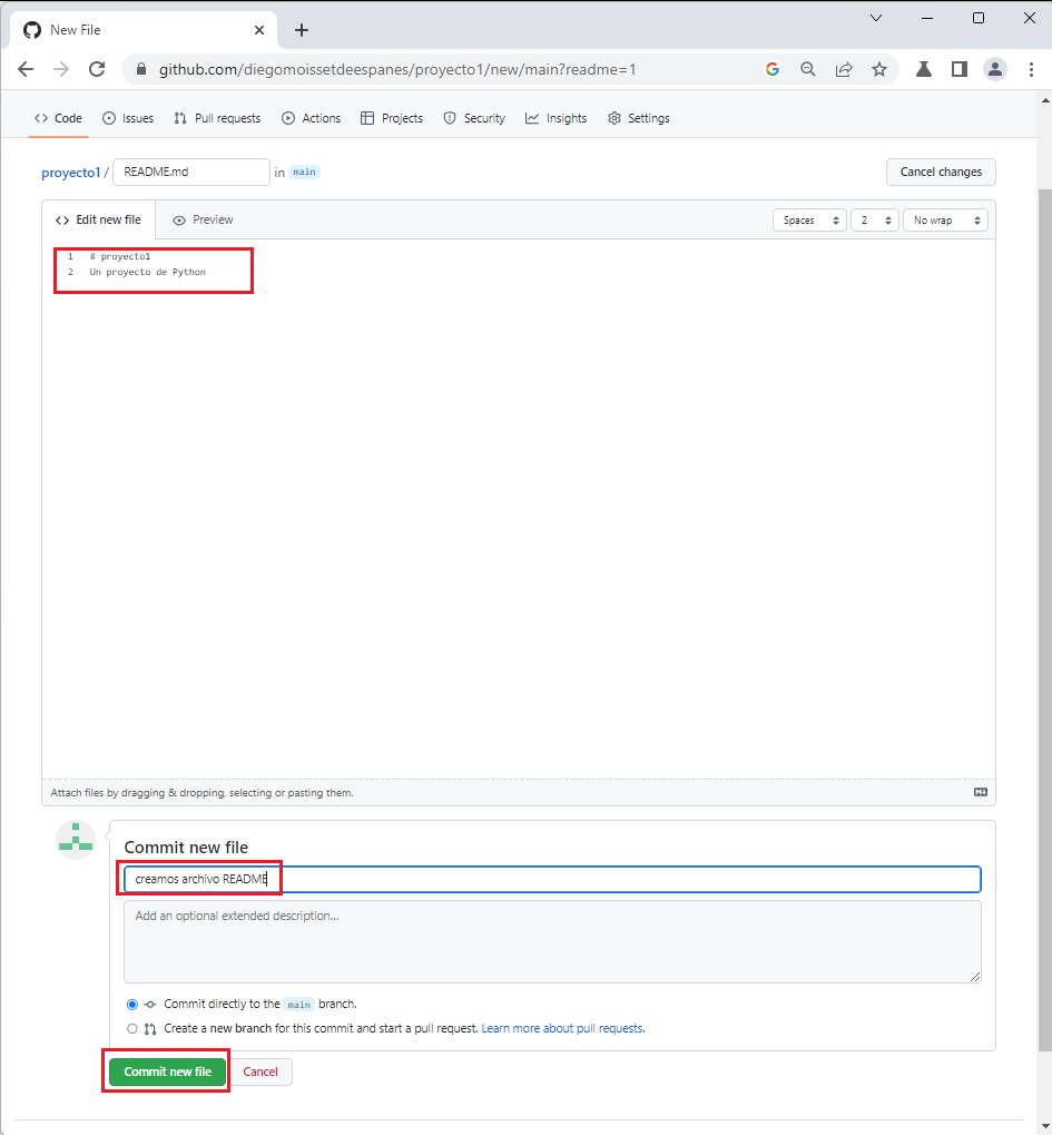 agregar archivo readme github