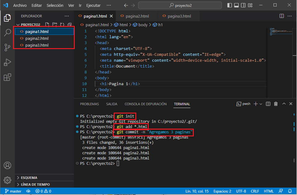git init git add git commit