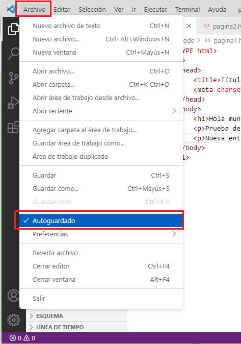 guardado automático  VSCode