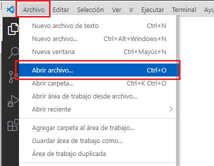 abrir archivo   VSCode