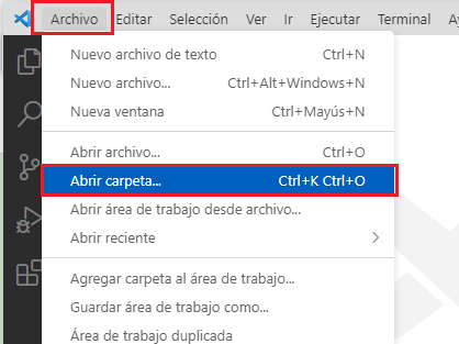 VSCode abrir carpeta