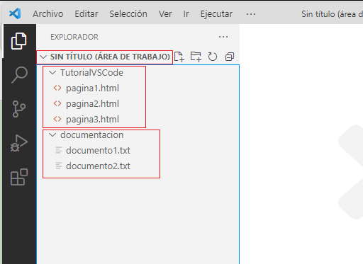 VSCode área de trabajo
