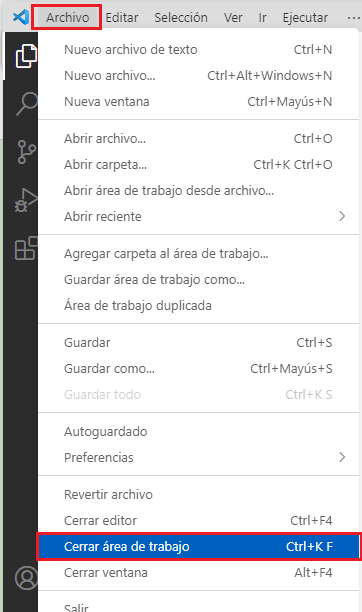 VSCode área de trabajo