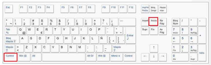 atajo de teclado inicio del archivo edición VSCode