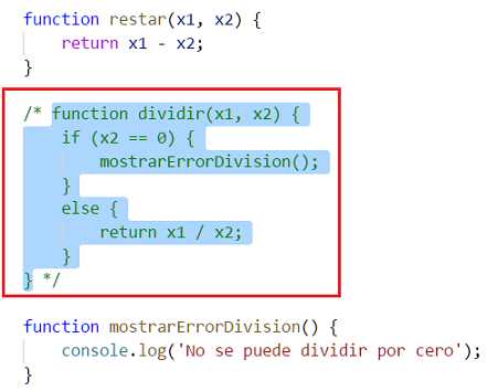 atajo de teclado comentarios de bloque edición VSCode