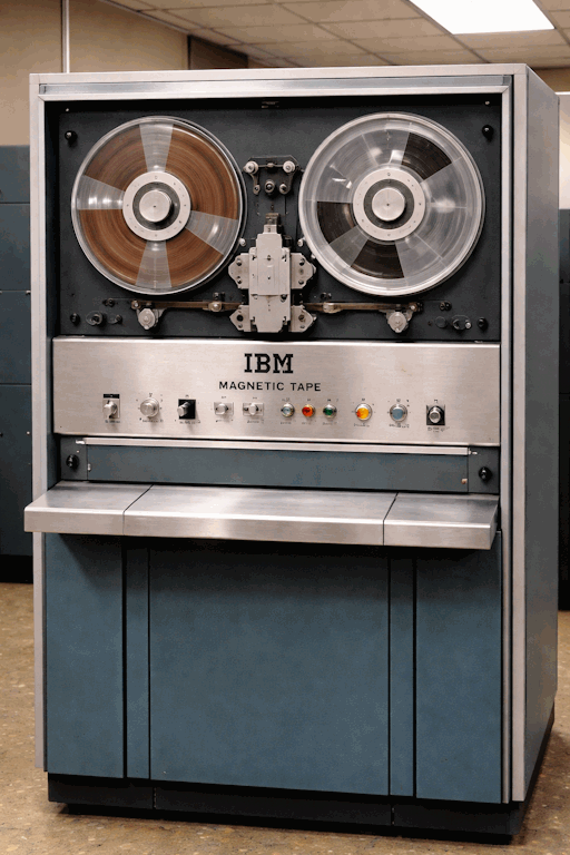 Unidades de cinta IBM 726 en sala de cómputo