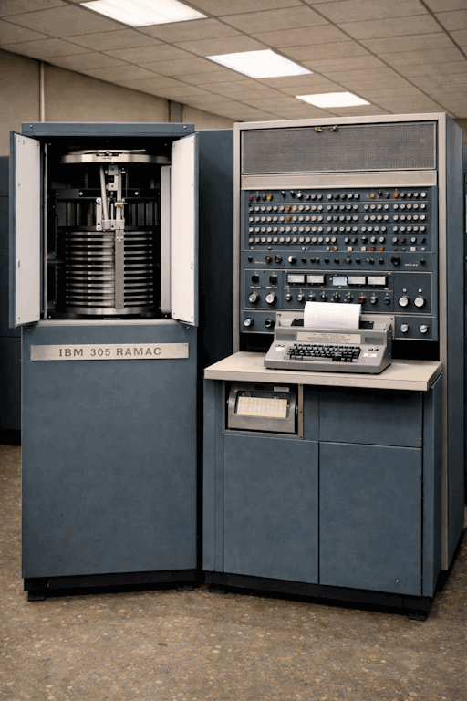 IBM 305 RAMAC con sus platos giratorios