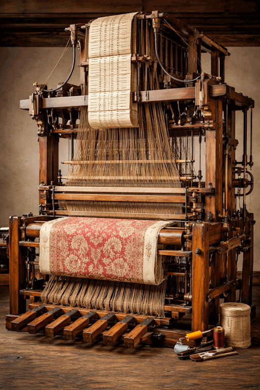 Telar de Jacquard con tarjetas perforadas