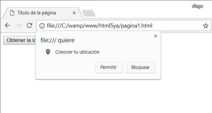 geolocation mensaje de aceptación chrome