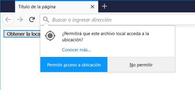 geolocation mensaje de aceptación firefox