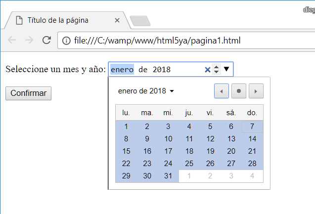 input month Chrome