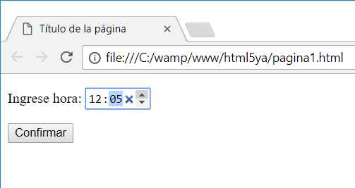 input time Chrome