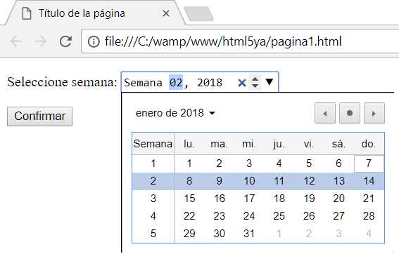 input week Chrome