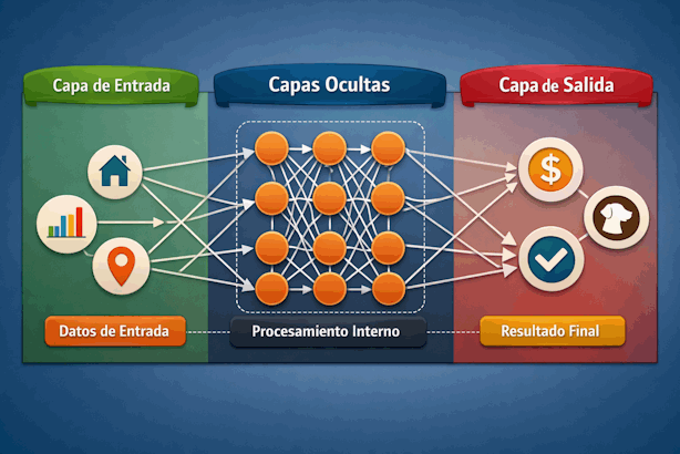 Esquema de capas de una red neuronal