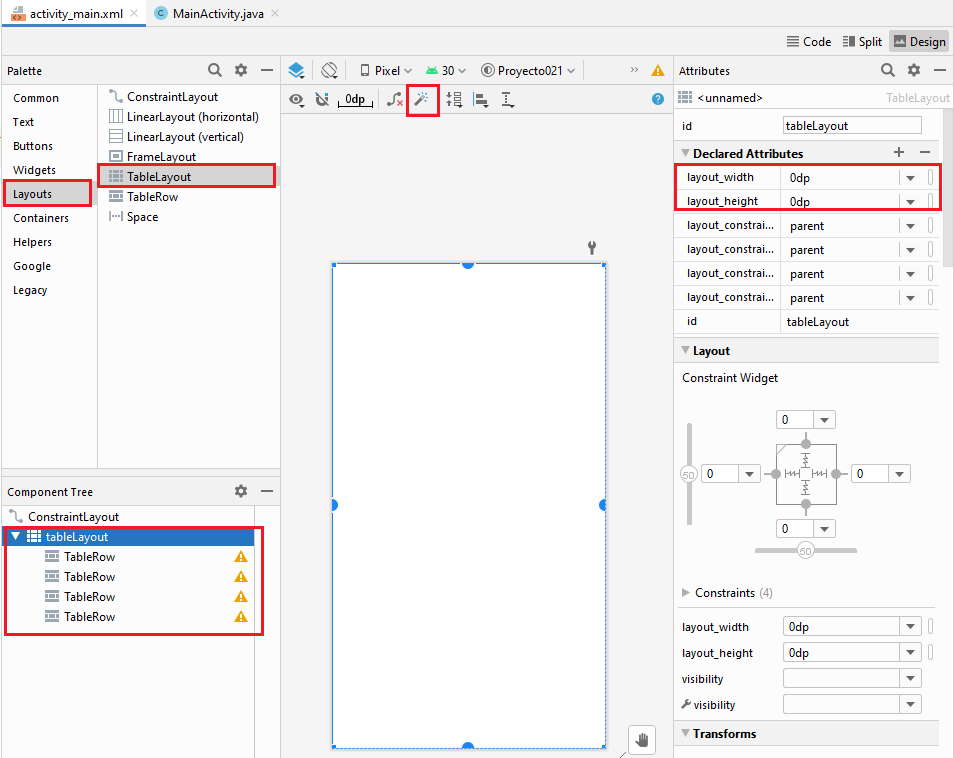 TableLayout