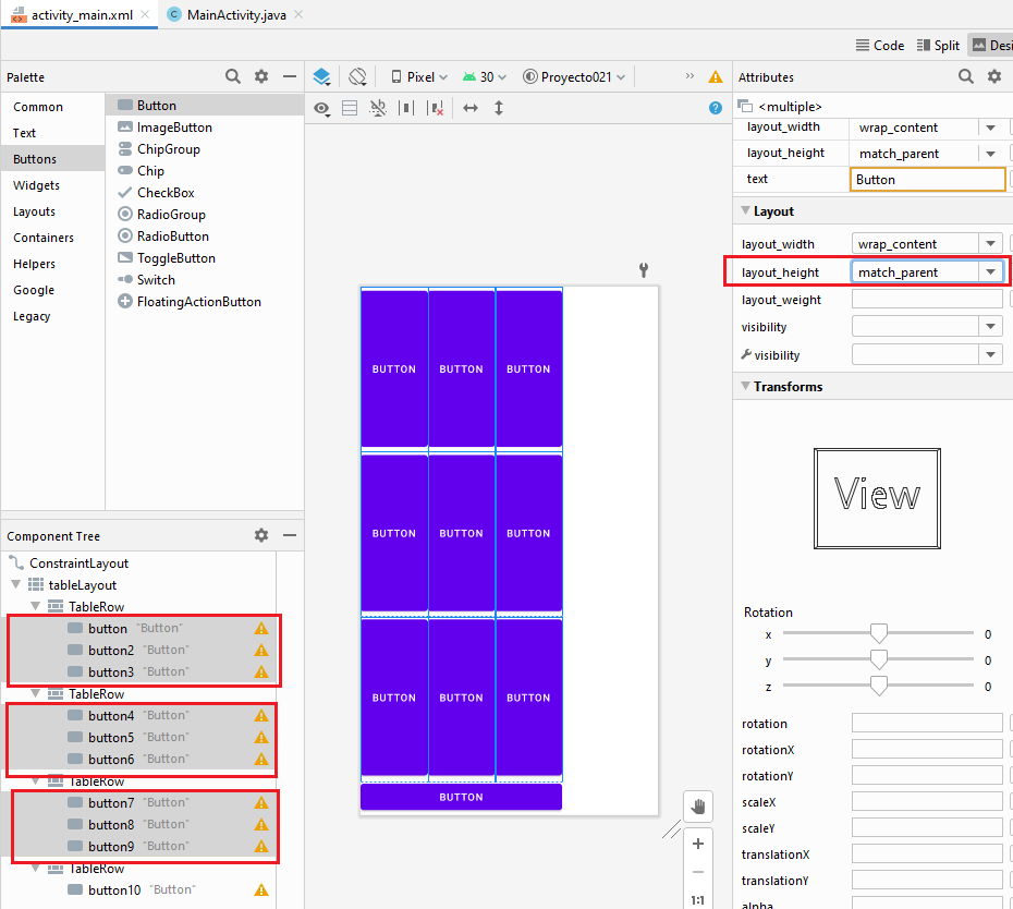 TableLayout