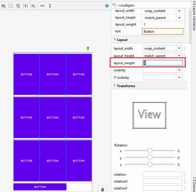 TableLayout