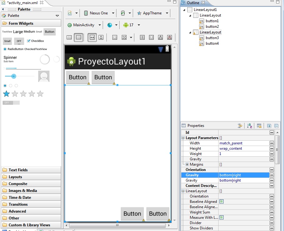 LinearLayout anidados