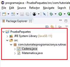 java Eclipse package explorer