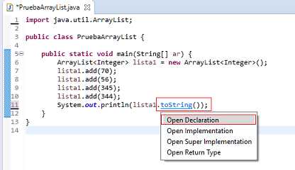 método toString ArrayList Java