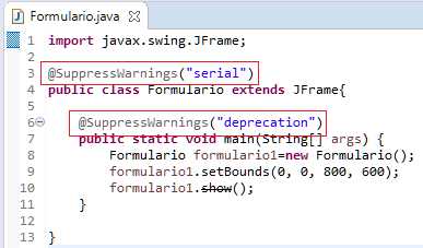 @SuppressWarnings java