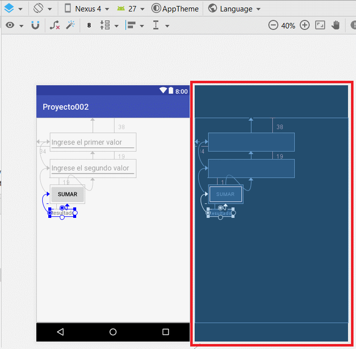 interfaz sumar dos numeros android