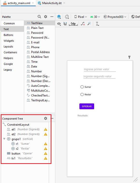 controles android radiogroup y radiobutton