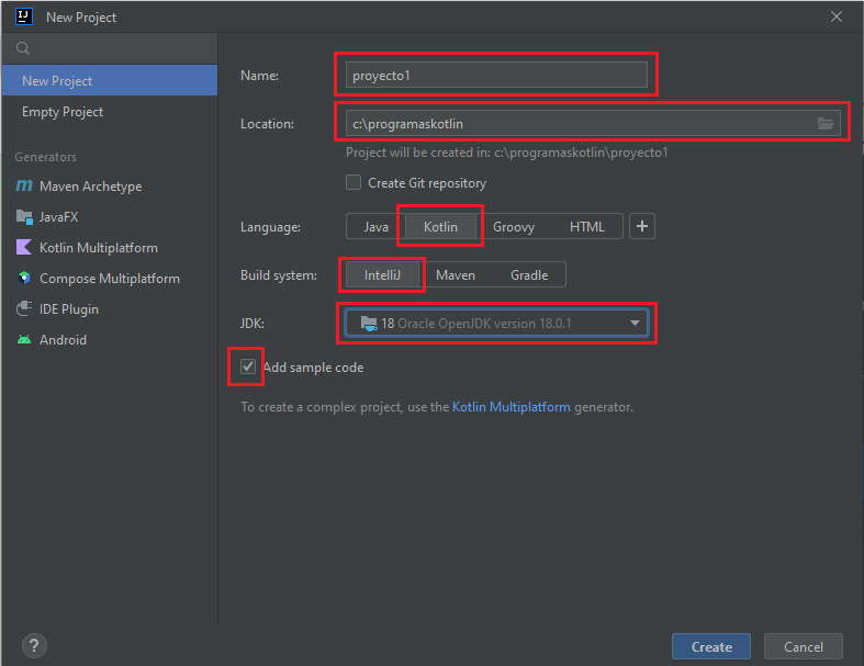 ejecución del entorno IntelliJ IDEA