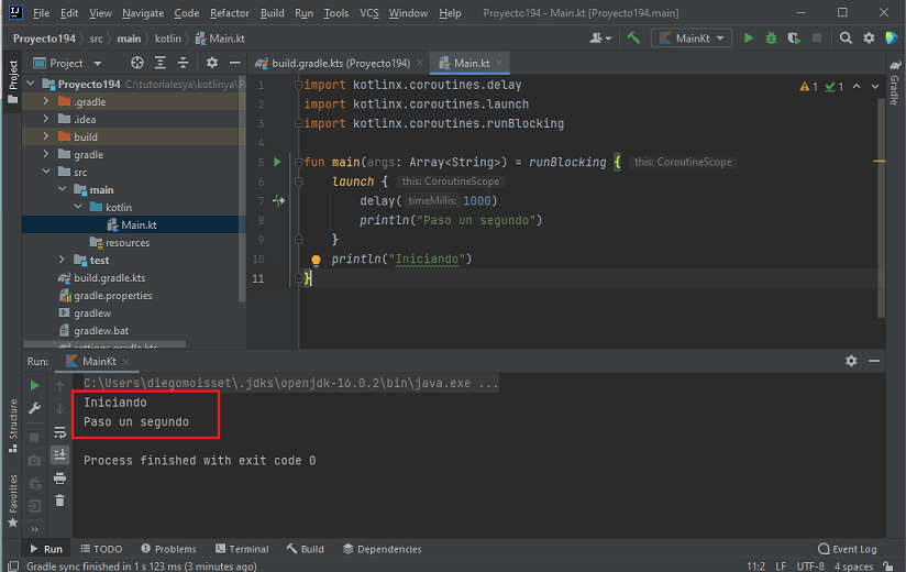 Coroutines runBlocking launch