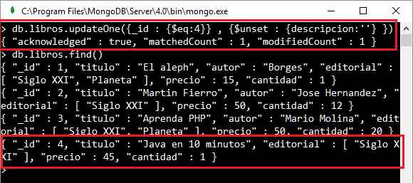 MongoDB método updateOne