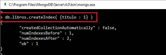 MongoDB creación de índices