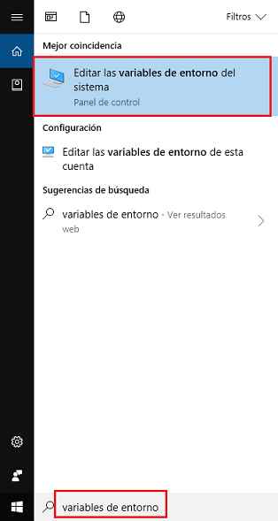 MongoDB shell variables de entorno Windows 10