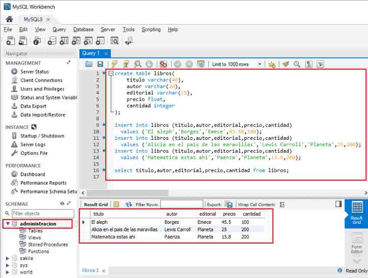 MySQL Workbench campos de tablas de distinto tipo